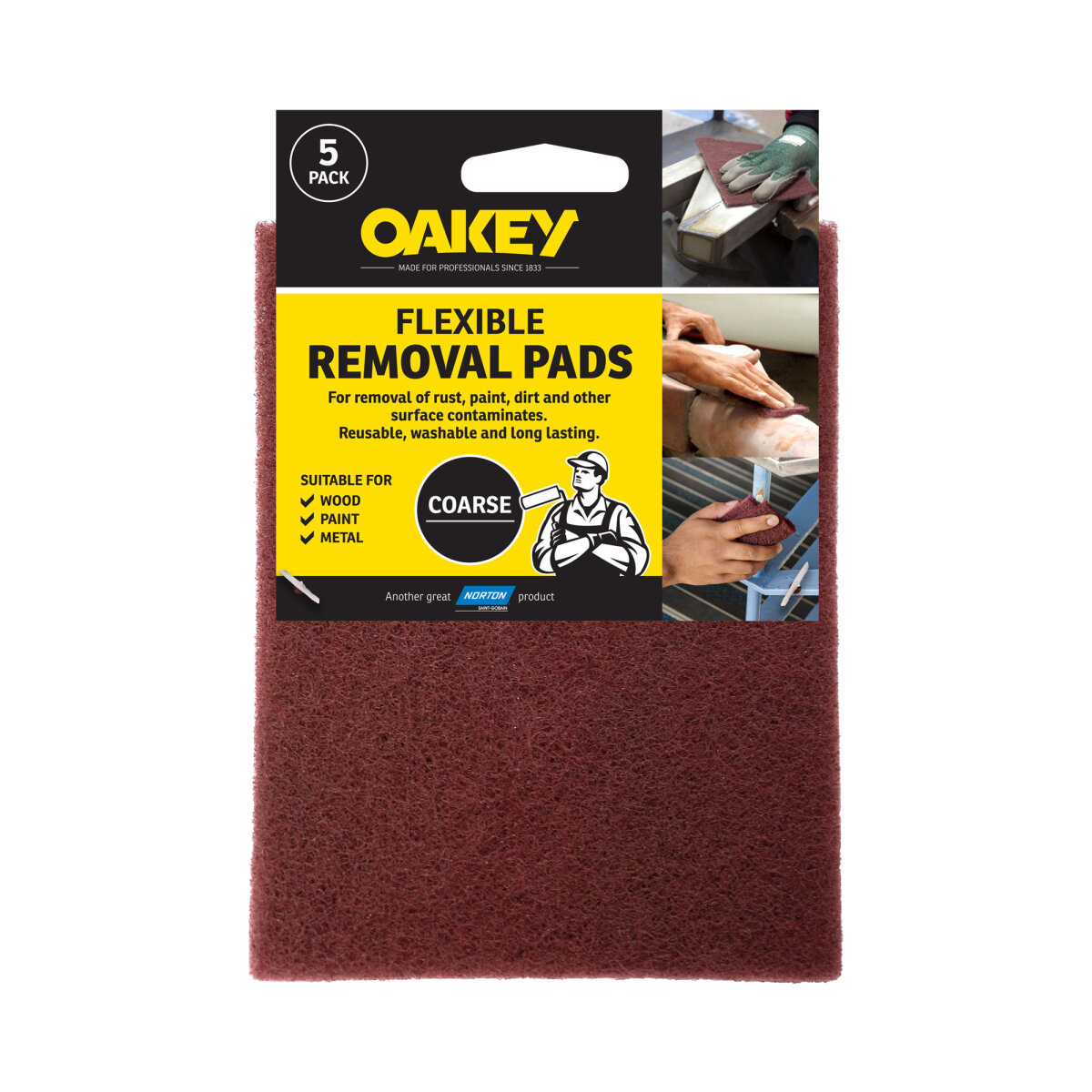 Oakey Flexible Removal Pads Pack of 5