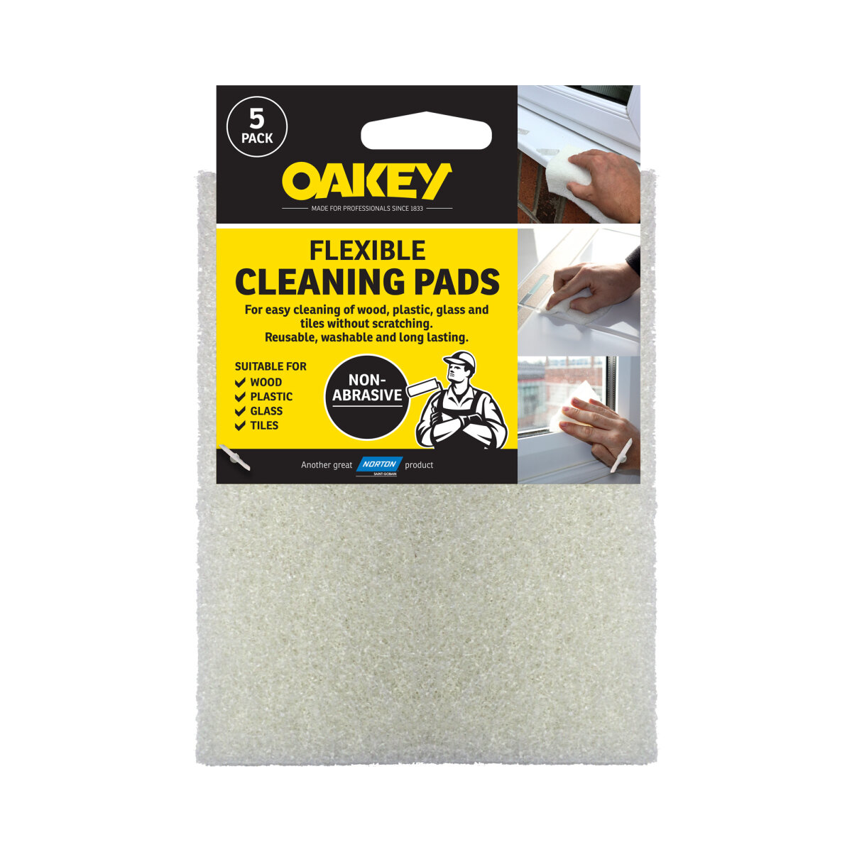 Oakey Flexible Cleaning Pads Pack of 5
