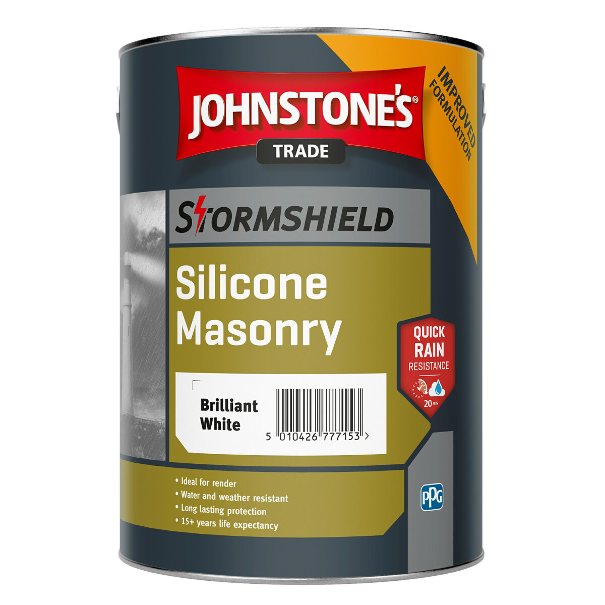 Johnstones Trade Stormshield Silicone Masonry White 5L