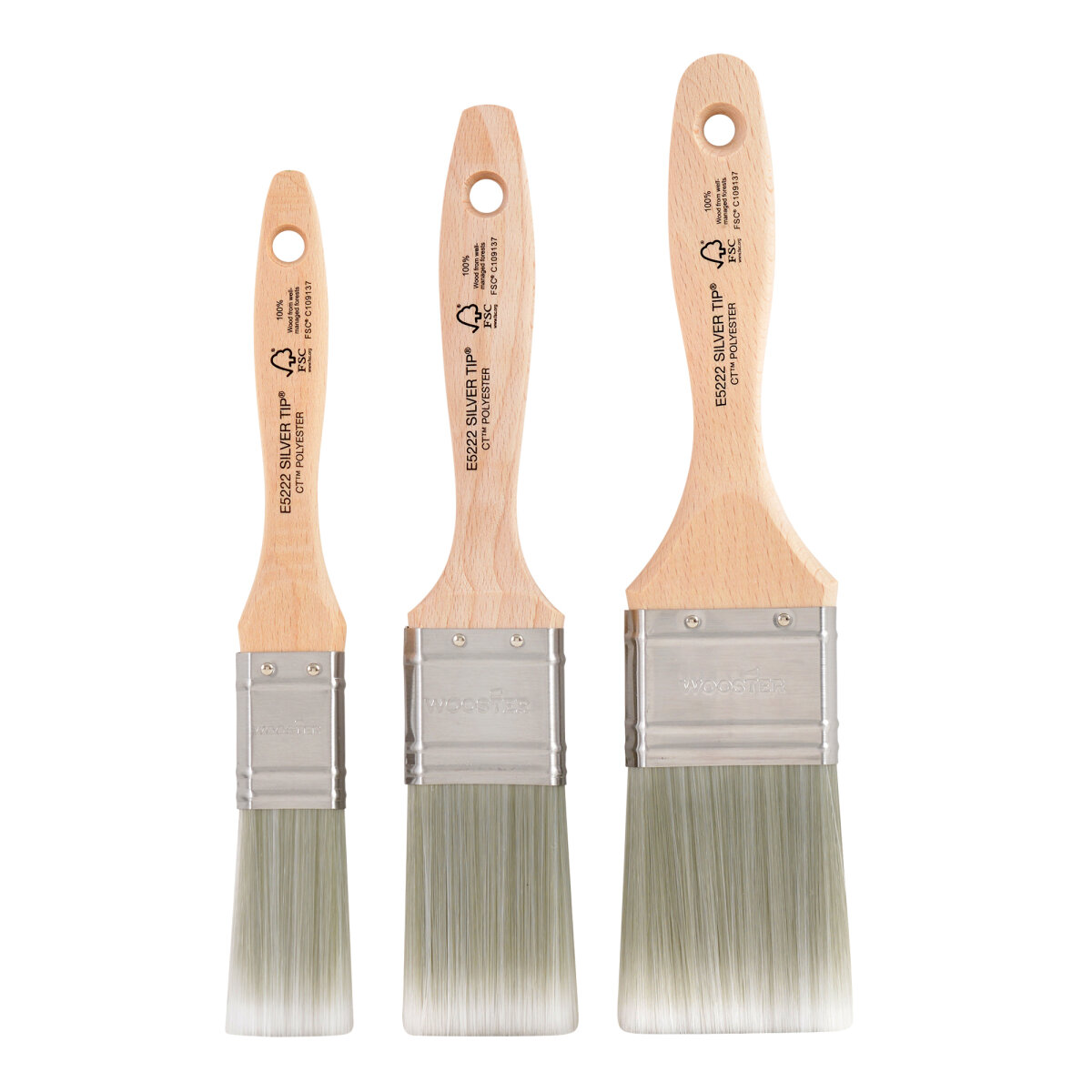 Silver Tip FSC Varnish Paint Brush (Pack of 3)
