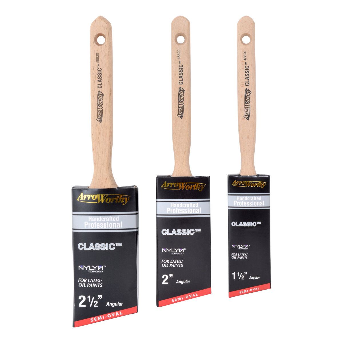 Classic Semi-Oval Angle Long Handle Boxset (Pack of 3)