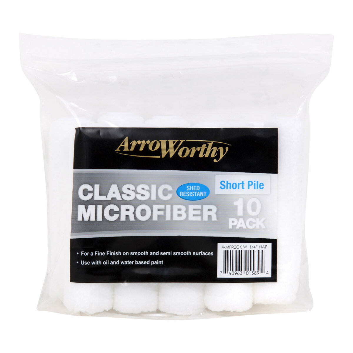 Classic Microfiber Mini Rod Style Short Pile (Pack of 10)