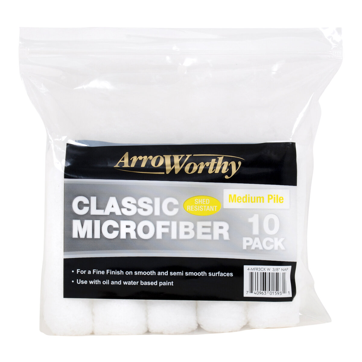 Classic Microfiber Mini Rod Style Medium Pile (Pack of 10)