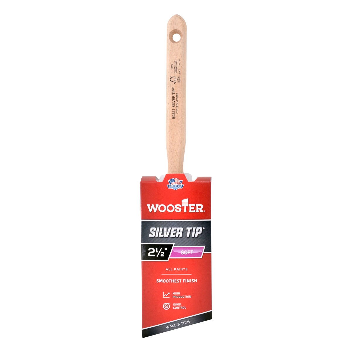 Silver Tip Angled Sash Brush