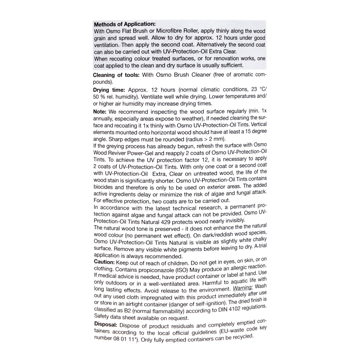 UV Protection Oil Tints Satin