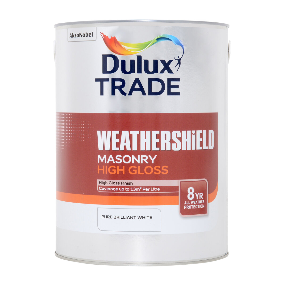 Dulux Trade Weathershield Masonry High Gloss Brilliant White 5L ...
