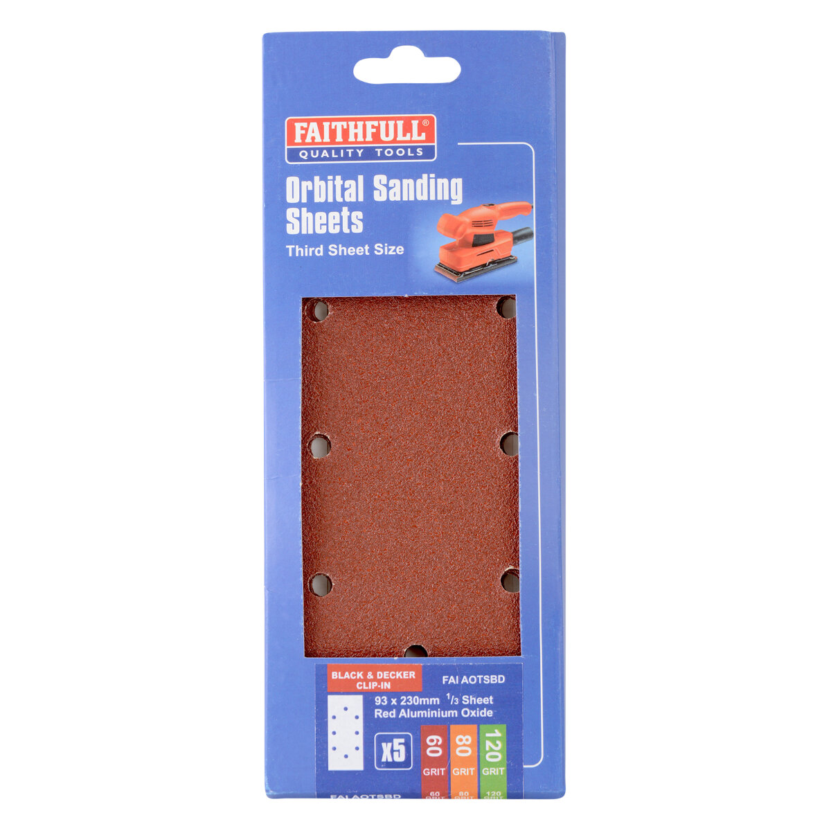 1/3 Black & Decker Holed Sanding Sheets (Pack of 5)
