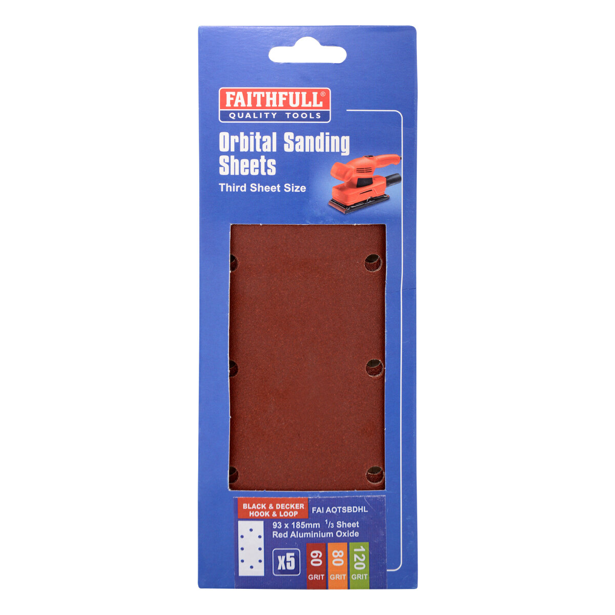 1/3 Black & Decker Hook & Loop Sanding Sheet (Pack of 5)