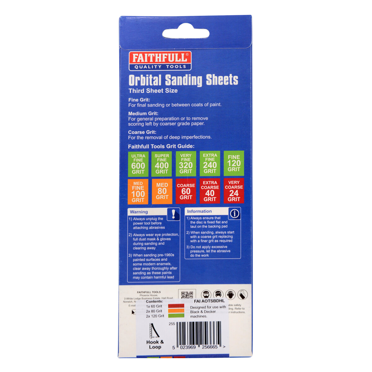1/3 Black & Decker Hook & Loop Sanding Sheet (Pack of 5)