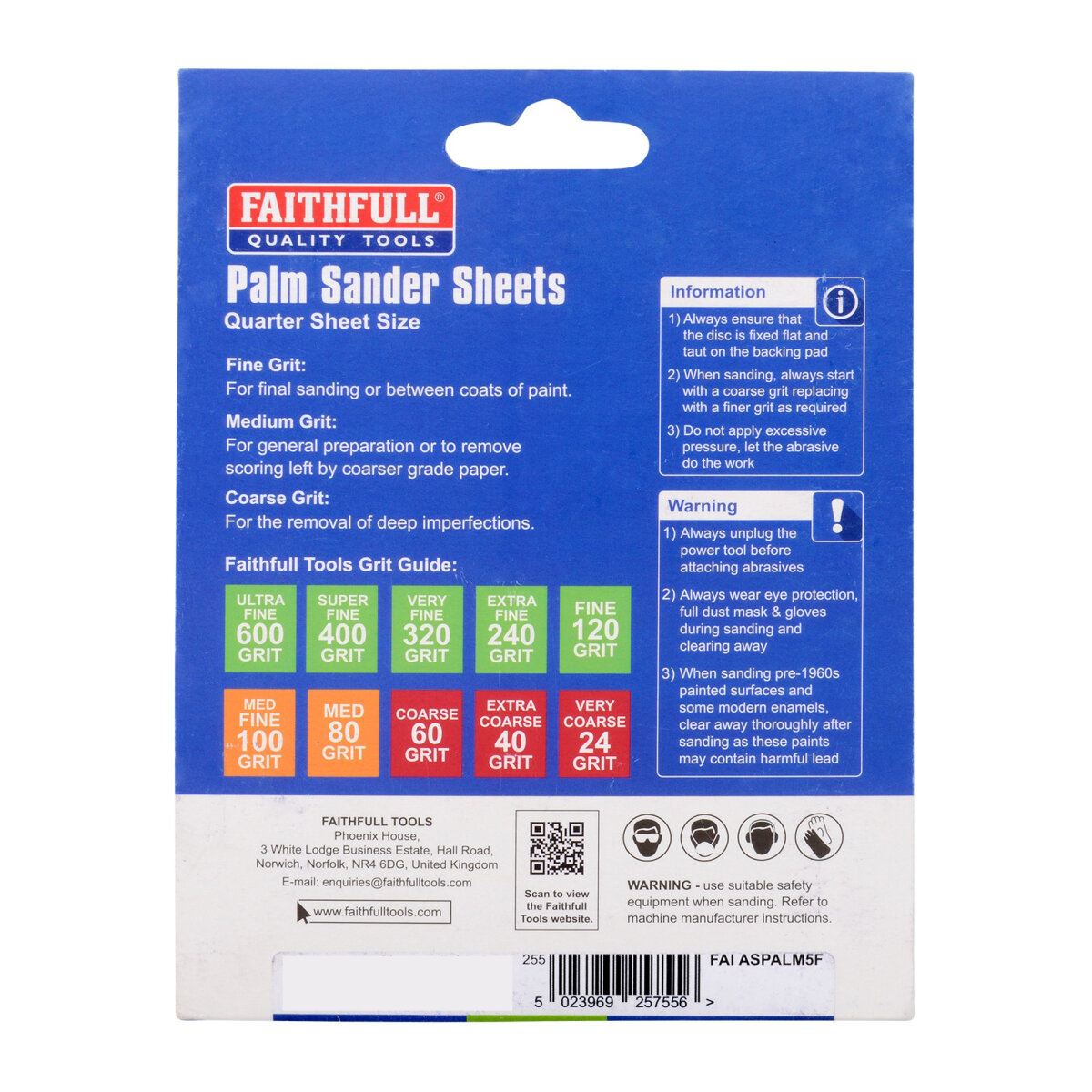Palm Sander Sheets 115mm x 140mm (Pack of 5) 