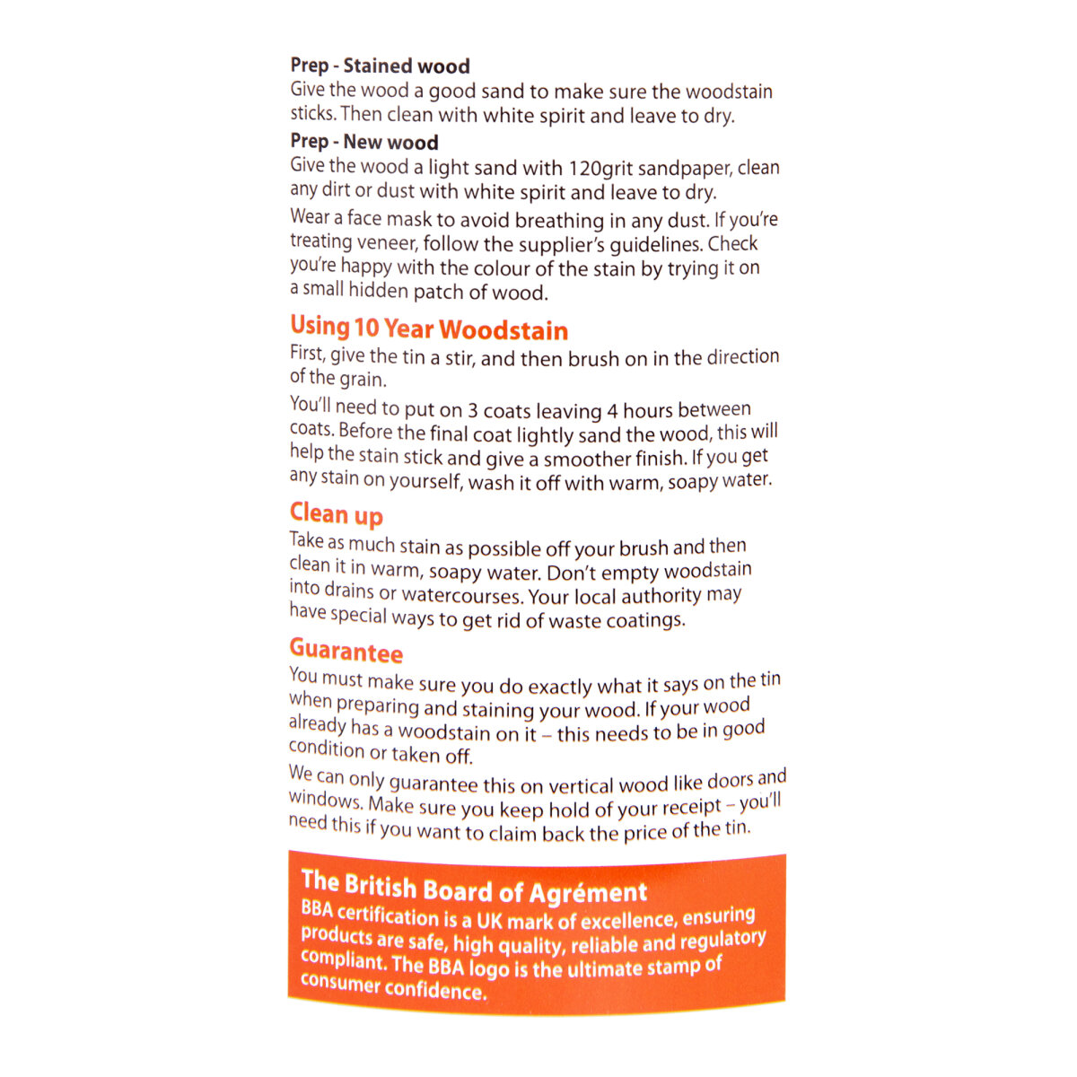 Ronseal 10 Year Woodstain 750ML Panel 2