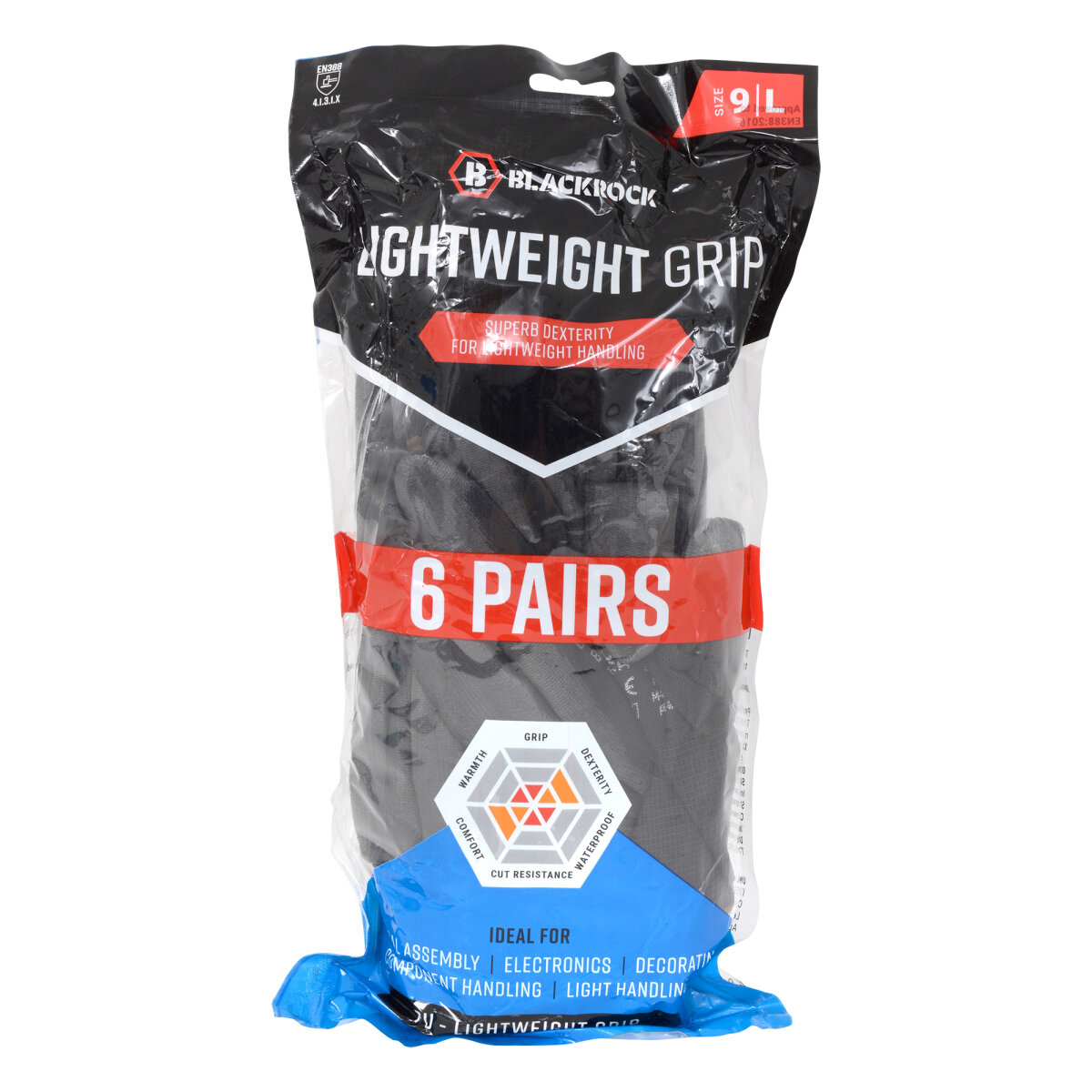 Lightweight PU Gripper Gloves (6 pack) (NL05502217)
