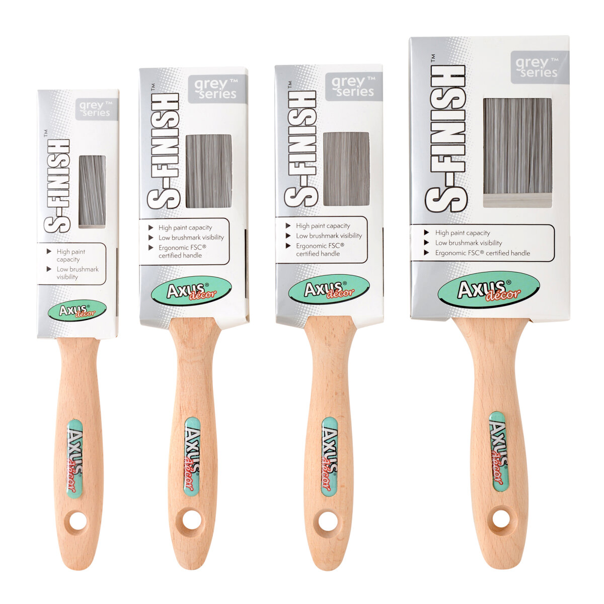 Immaculate Brush Set 4 Piece (Grey) (JL023005)