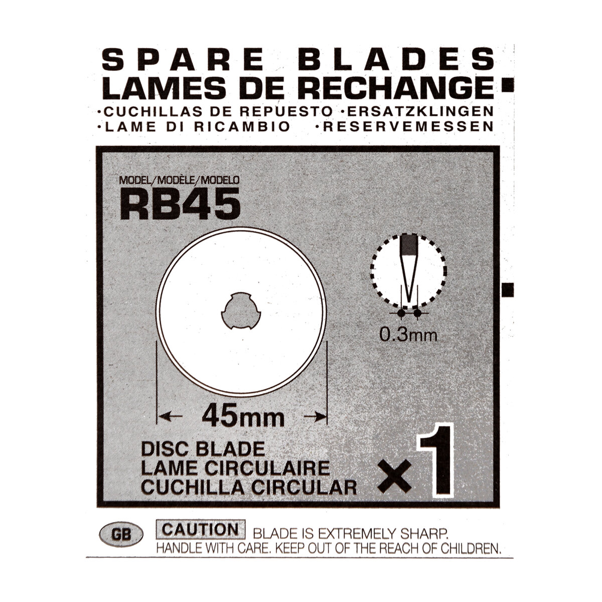 Replacement Rotary Blade Pack 1 RB45-1 (LE48355)