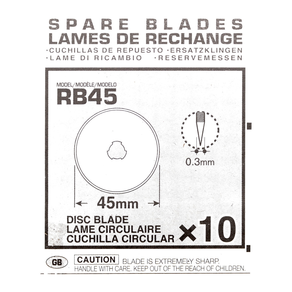 Replacement Rotary Blade Pack of 10 RB45-1 (LE48360)