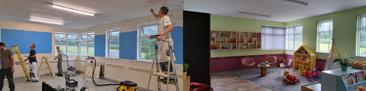 Redecorating Llanybydder Primary School in Wales