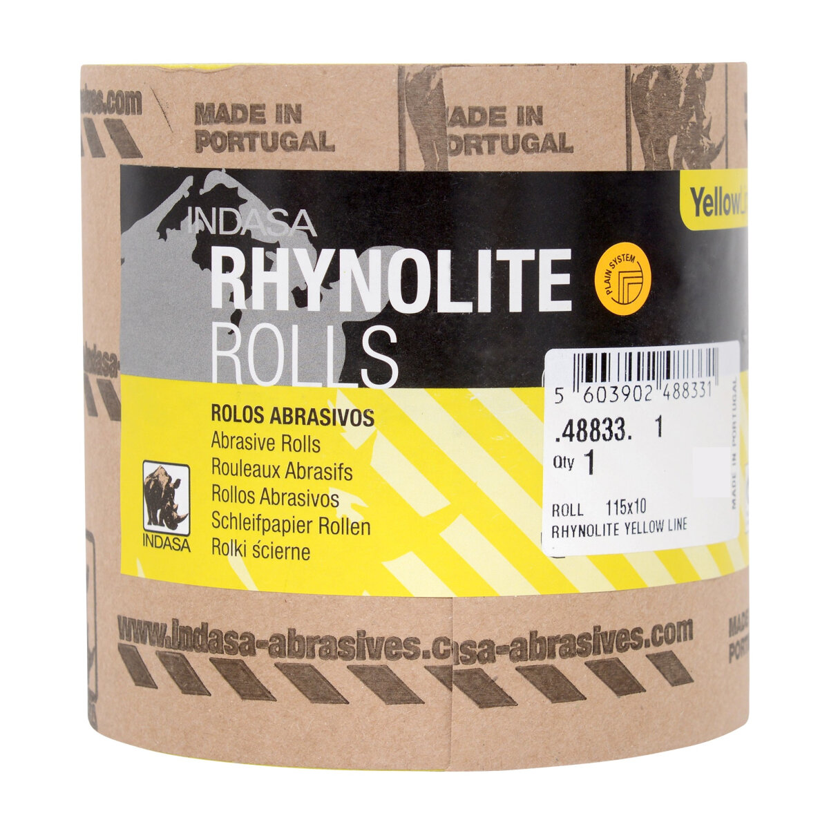 Indasa Rhynolite Yellow Line 115mm x 10m