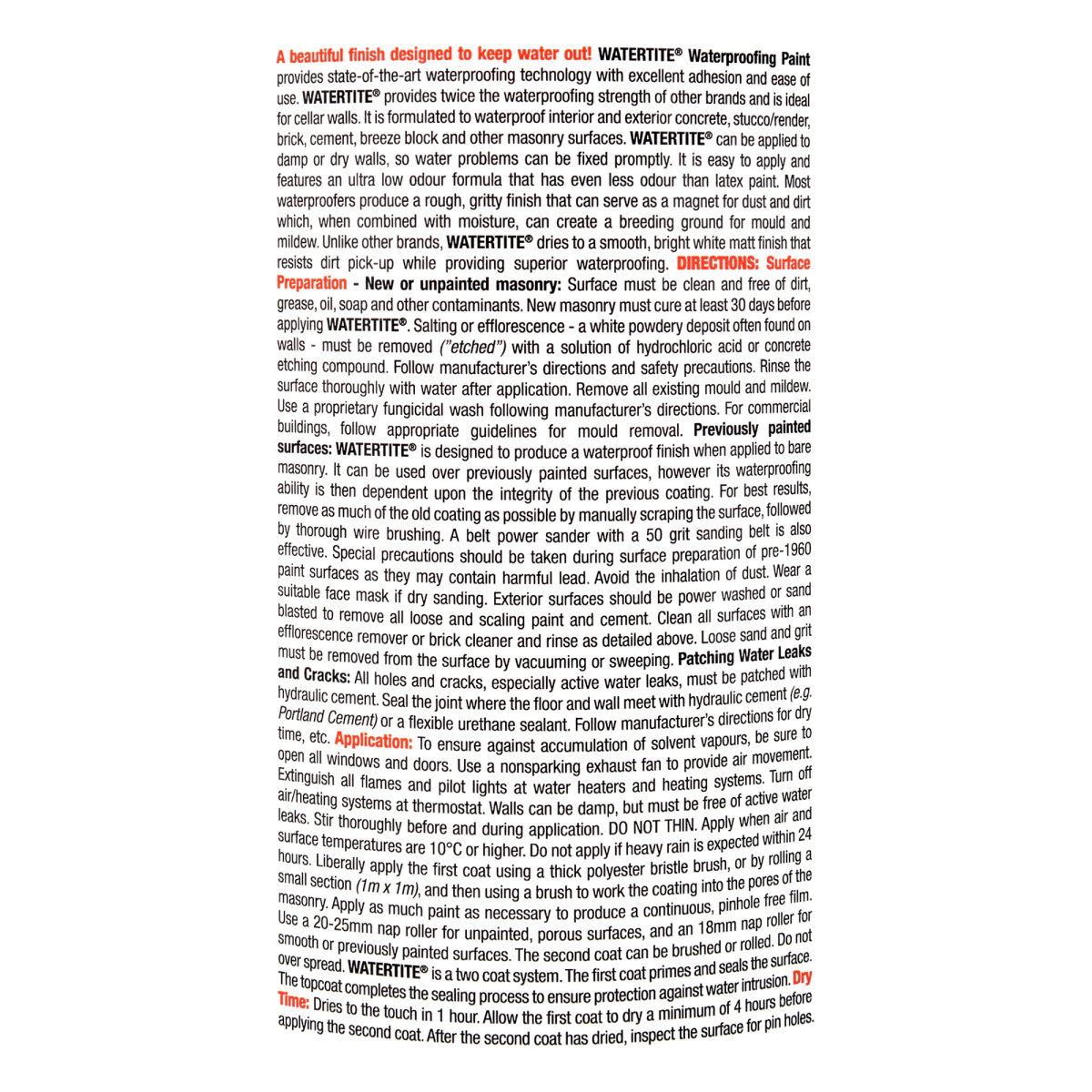 Watertite Water Proofing Paint