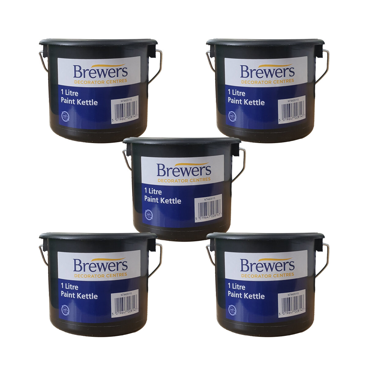 5 x Recycled Plastic Paint Kettle