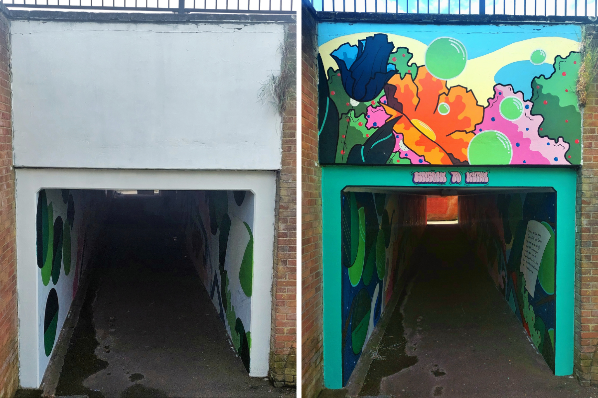 Supporting Swindon Muralist With Covingham Underpass Project