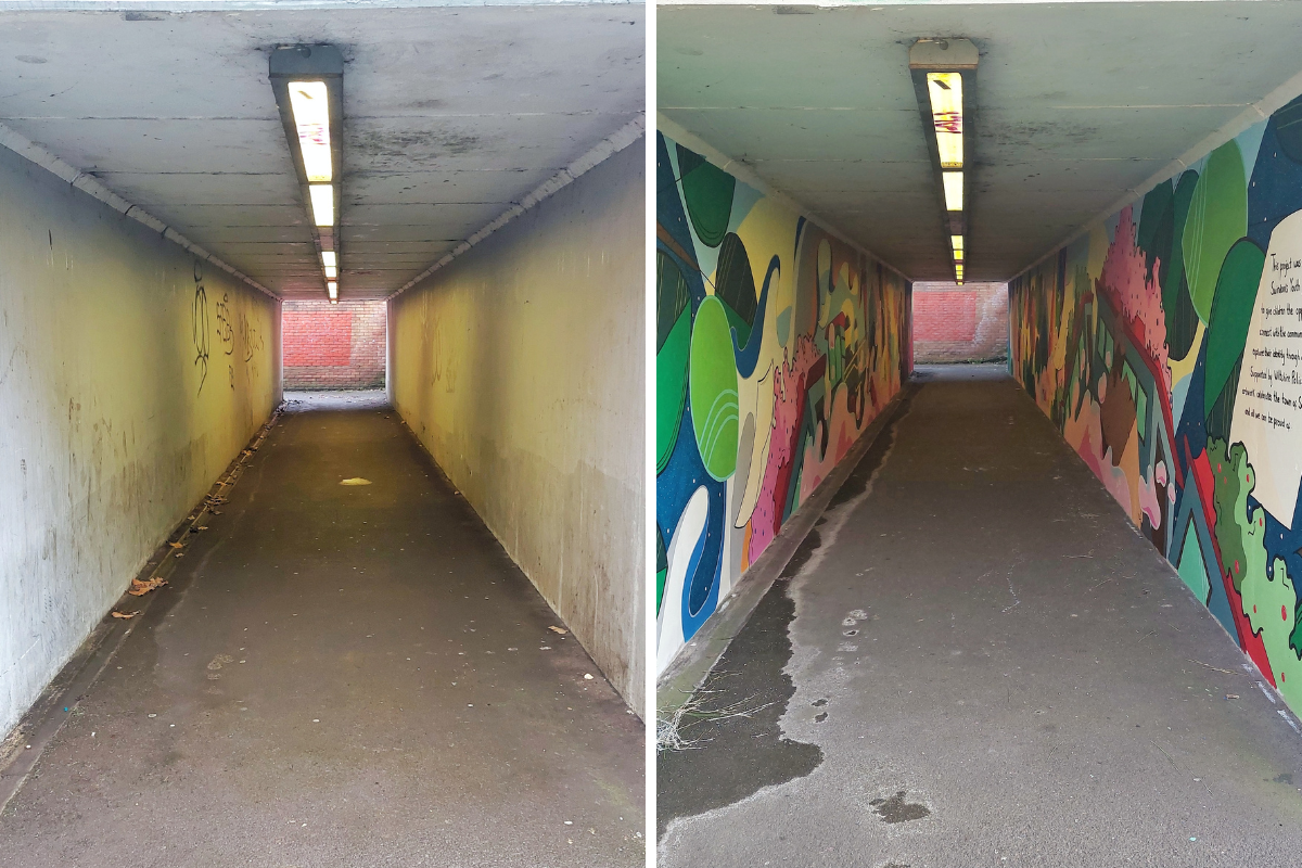 Supporting Swindon Muralist With Covingham Underpass Project