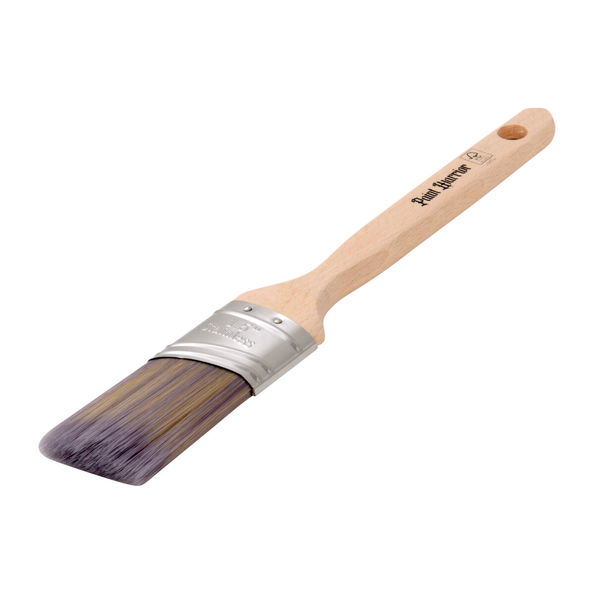 Paint Warrior Oval Angled Long Handle Brush 1.5" Image 1