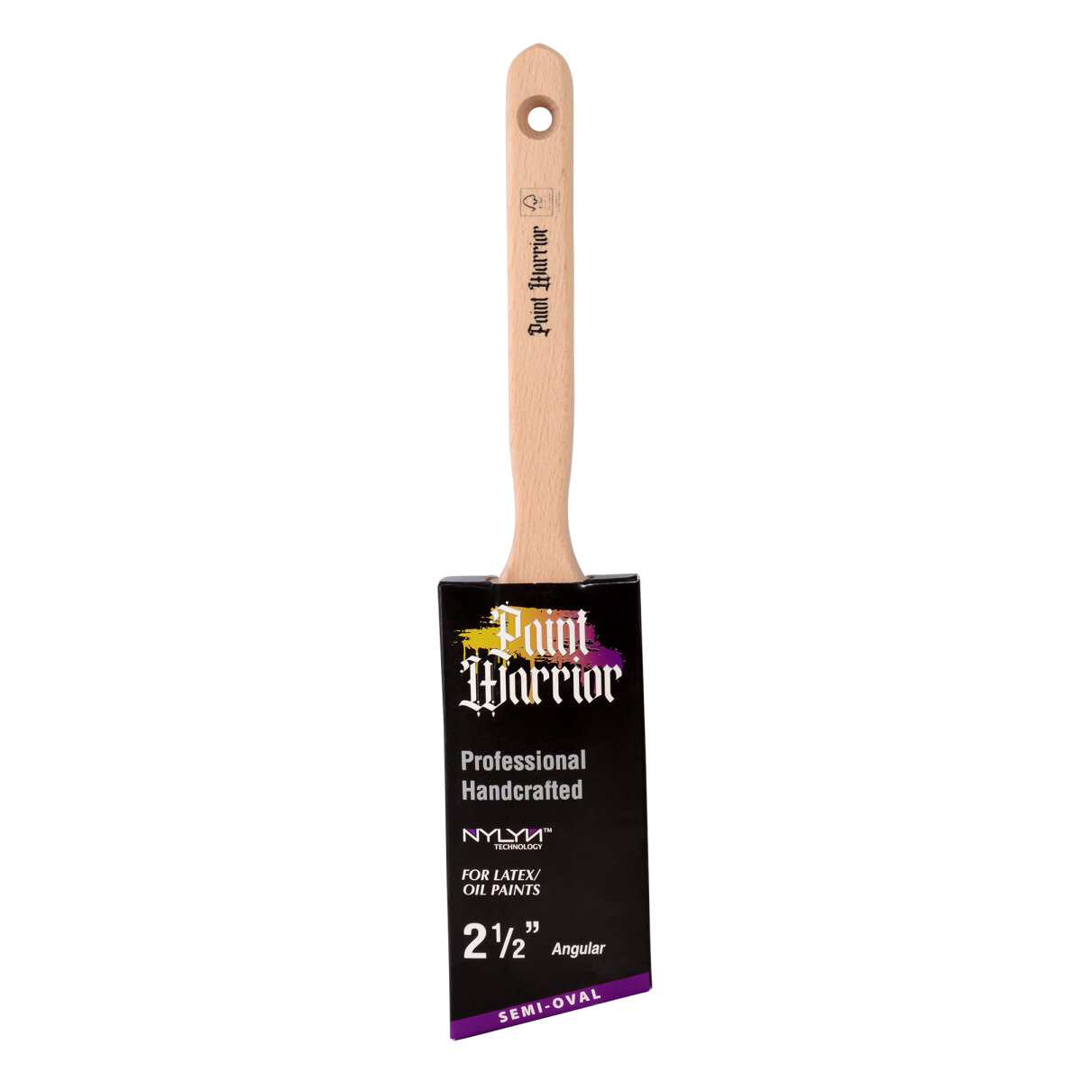 Paint Warrior Oval Angled Long Handle Brush 2.5" Image 3