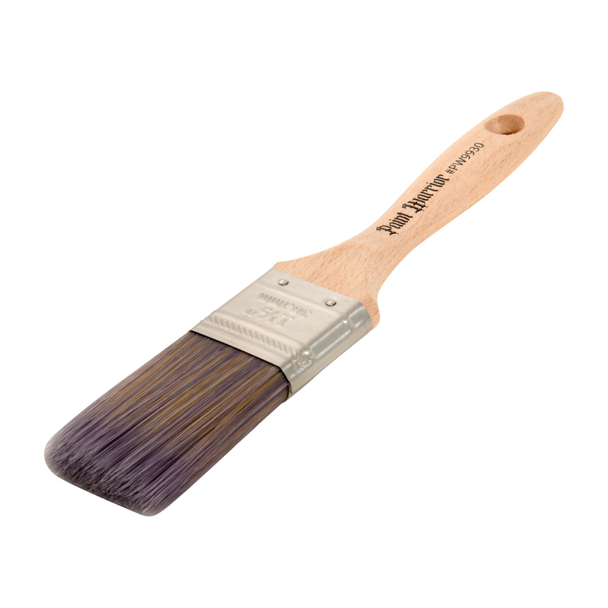 Paint Warrior Flat Beaver Tail Handle Brush 1.5" Image 1