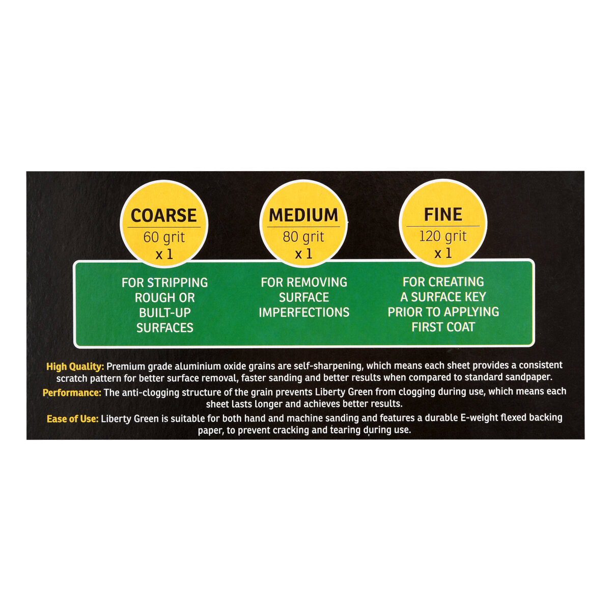 Liberty Green Assorted Sanding Sheets (Pack of 3) (NG156690)
