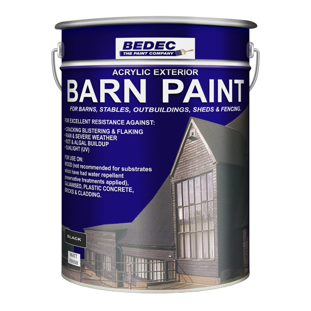 Bedec Barn Paint Matt 20L Black (BN041305C)
