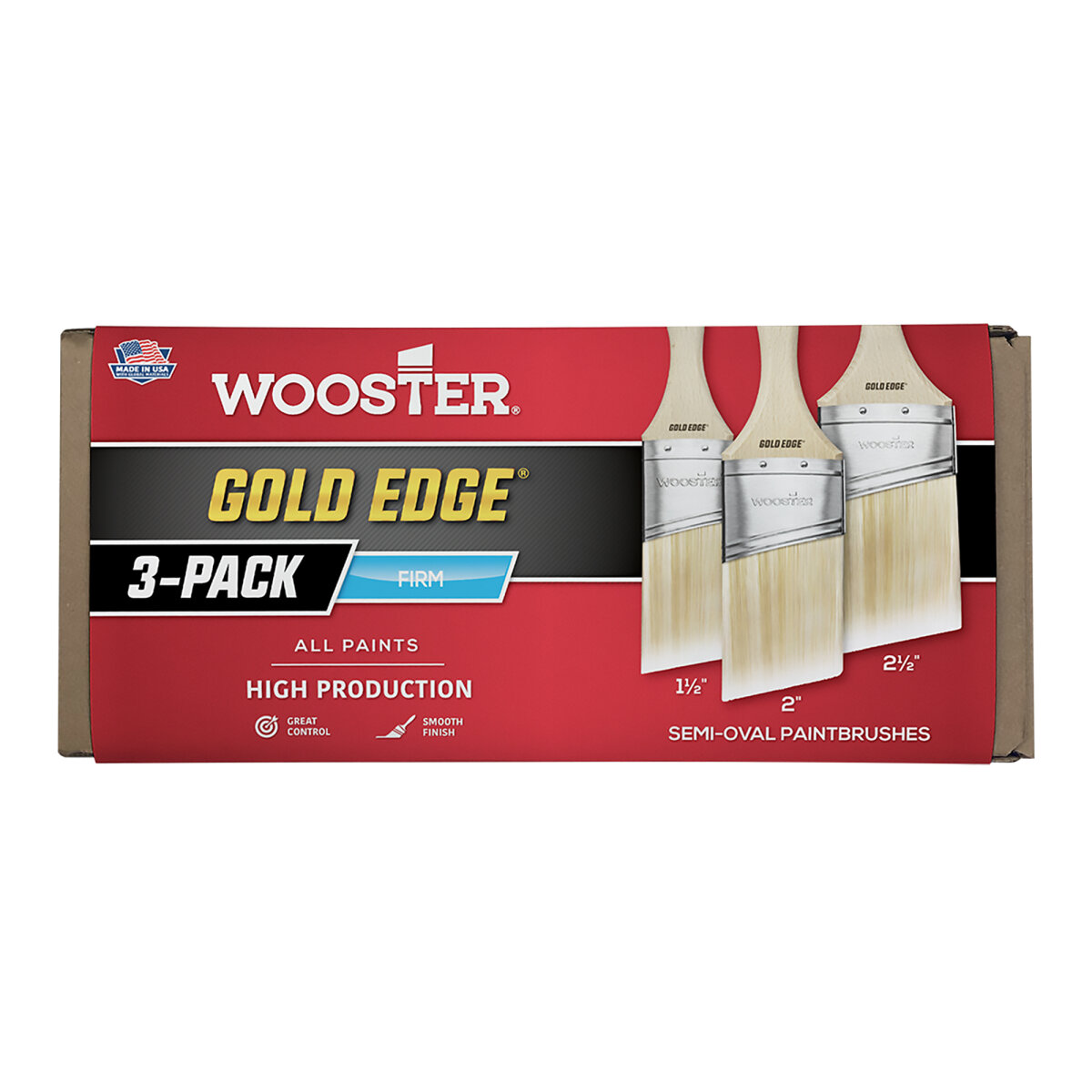 Gold Edge Semi-Oval Brush Set (JA756190)