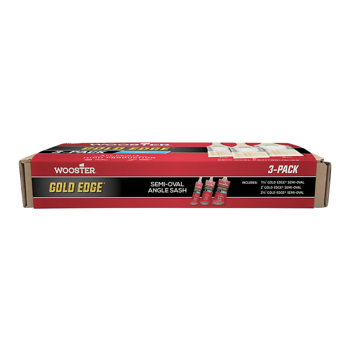 Gold Edge Semi-Oval Brush Set (JA756190)