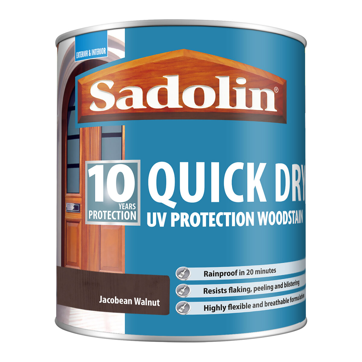 10 Year Quick Dry Woodstain 1L Jacobean Walnut (HA5722120N)