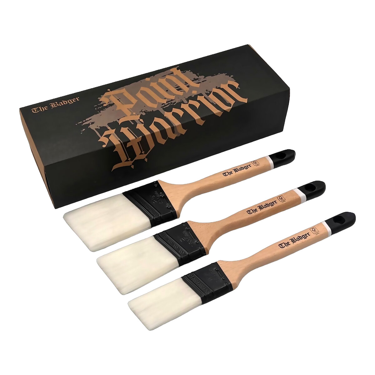 Badger Long Handle Angled Paint Brush Box Set (JA19751100)