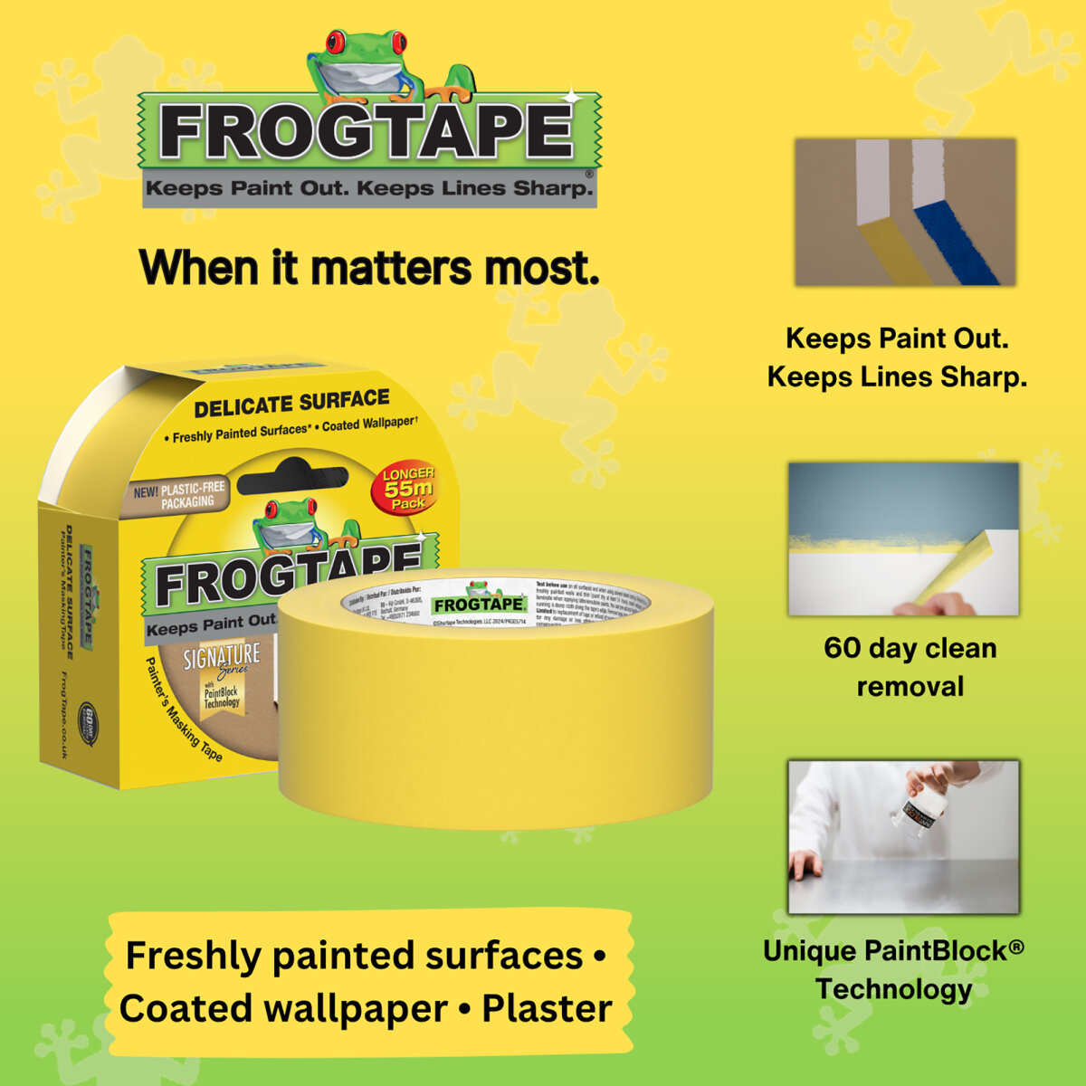 Yellow Delicate Surface Masking Tape 48mm x 55m (NT3715002C)