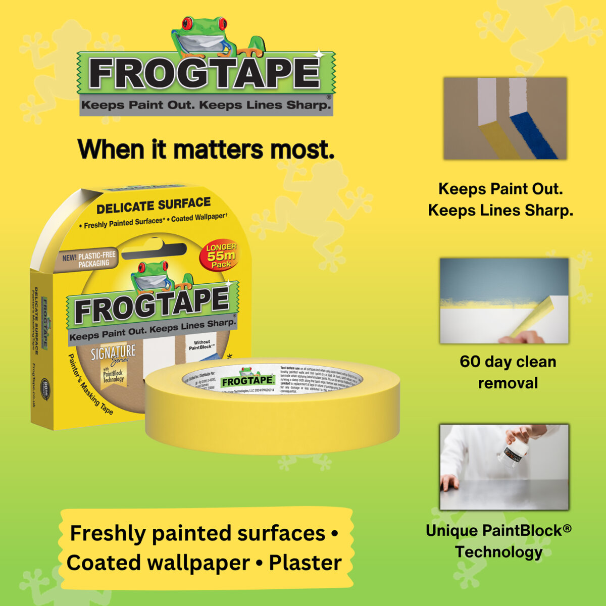 Yellow Delicate Surface Masking Tape 24mm x 55m (NT3715002G)