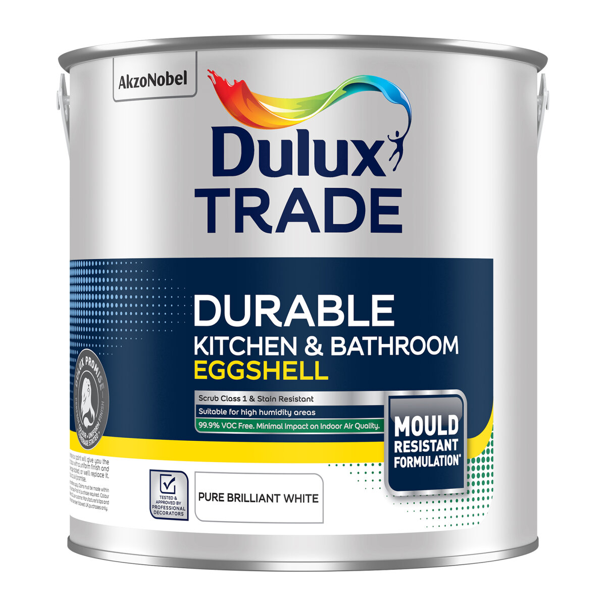 Durable Kitchen & Bathroom Eggshell Pure Brilliant White 2.5L (AE01338001J)