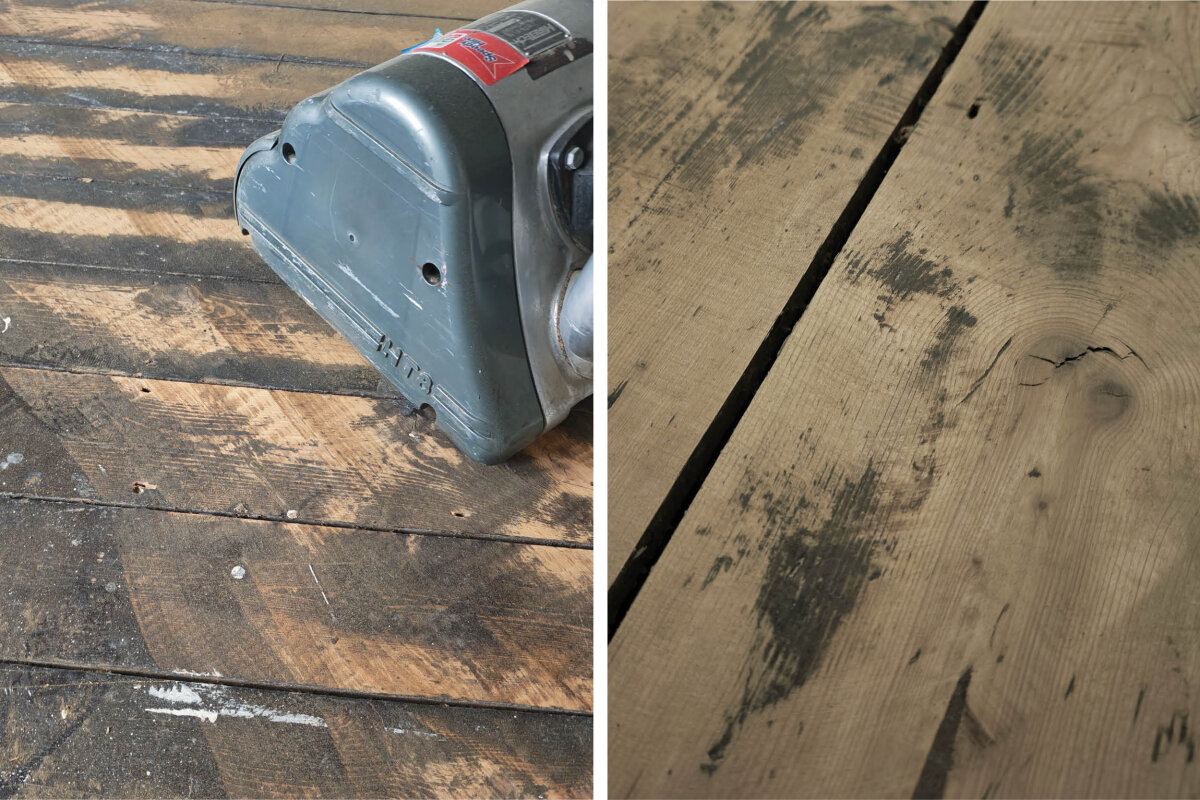 Sanding a floor