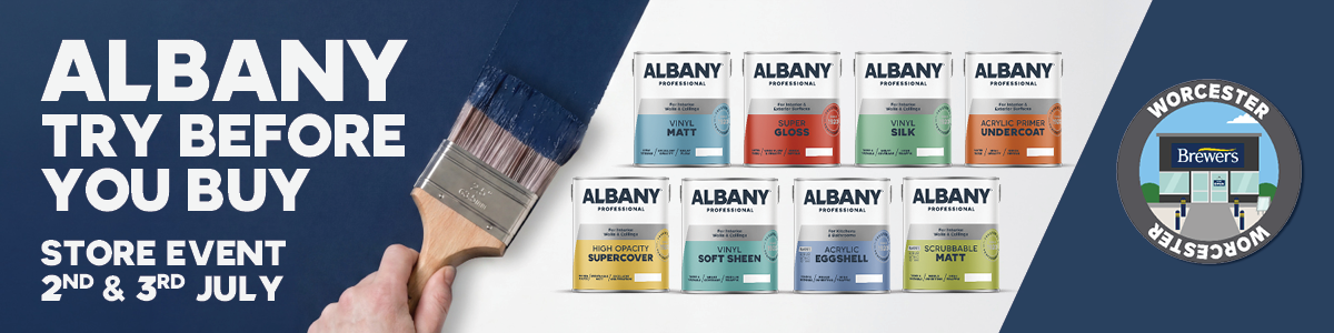Try The New Albany Professional Paint range At Brewers Worcester Store