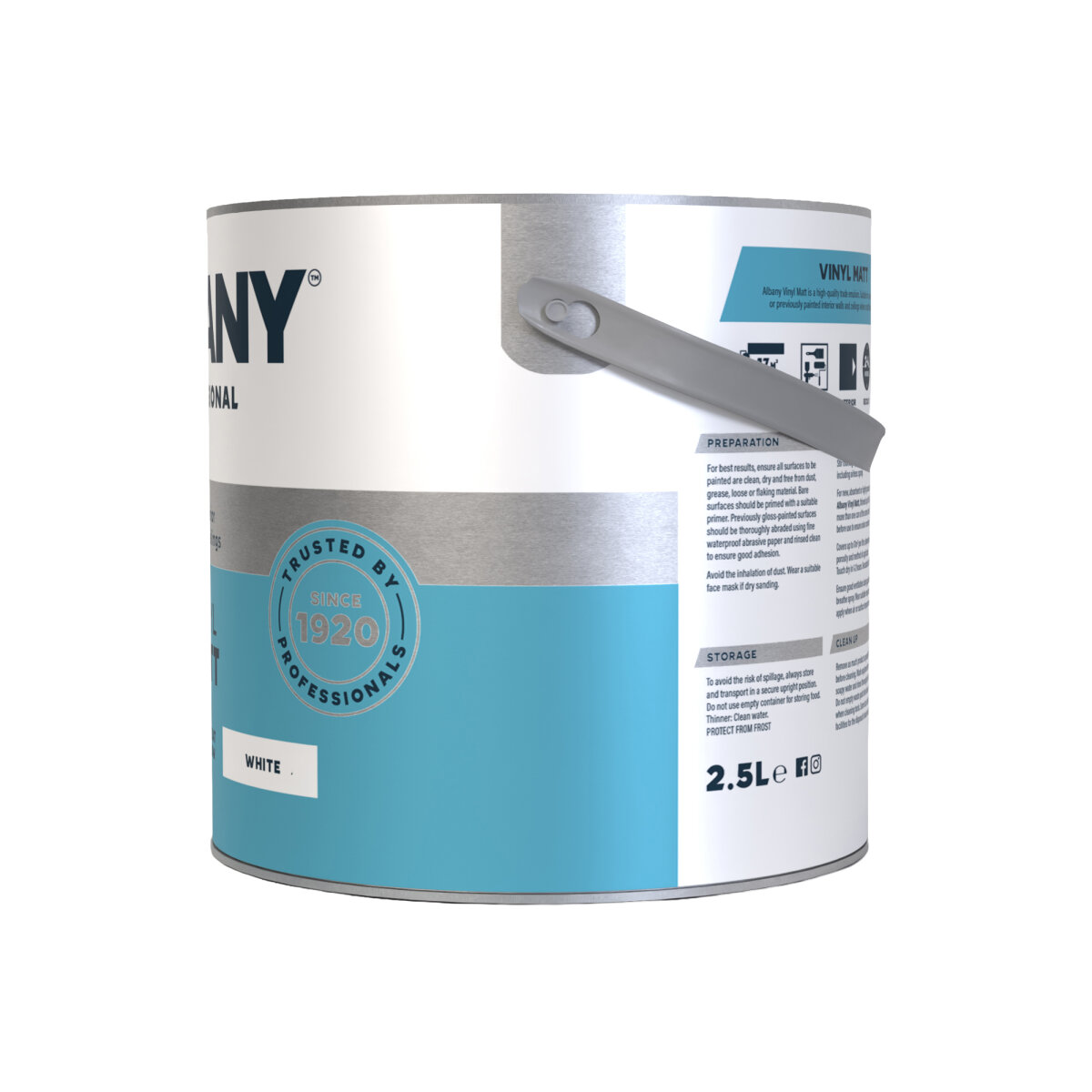 Albany Vinyl Matt White 2.5L Side (AA0117001J)