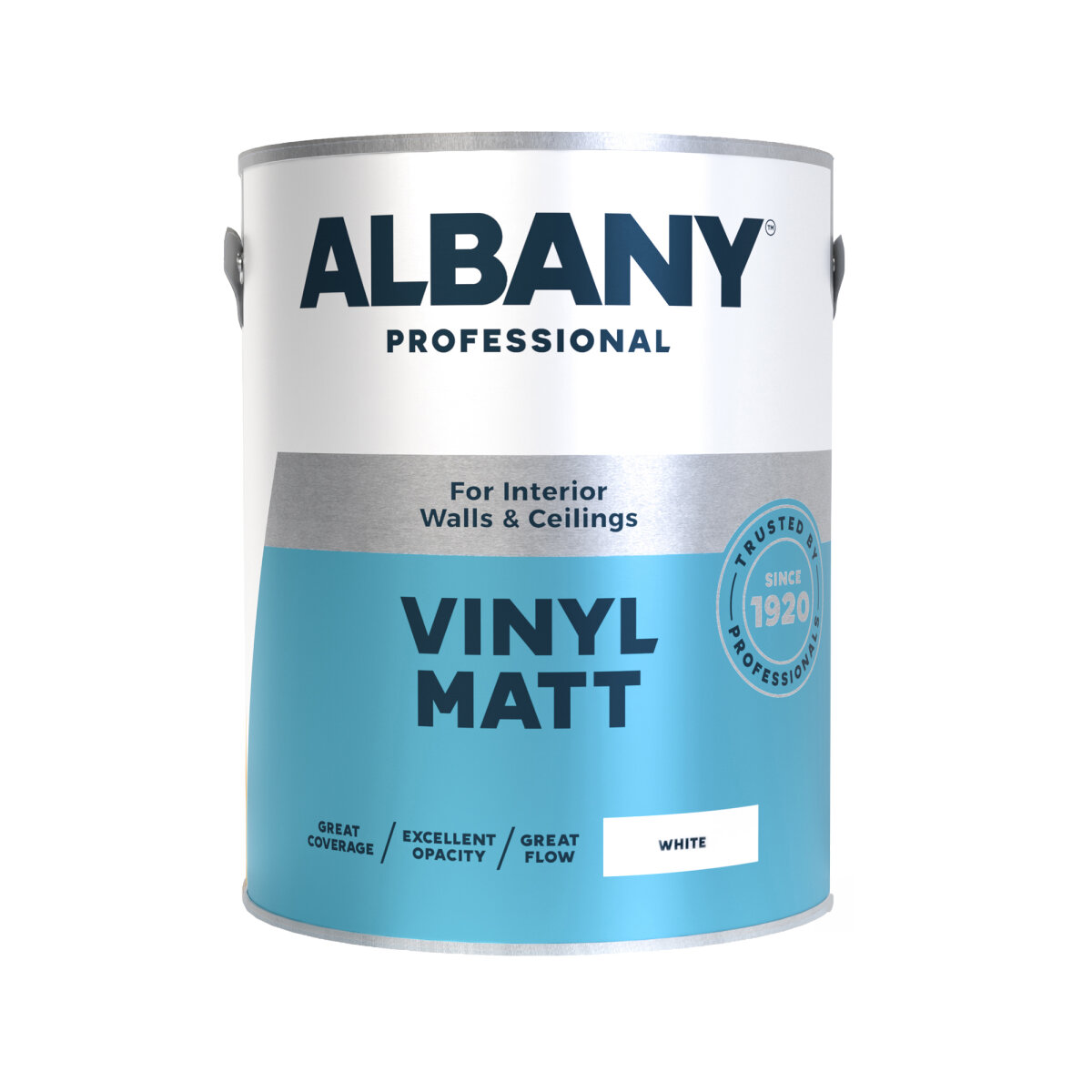Albany Vinyl Matt White 5L Front (AA0117001F)