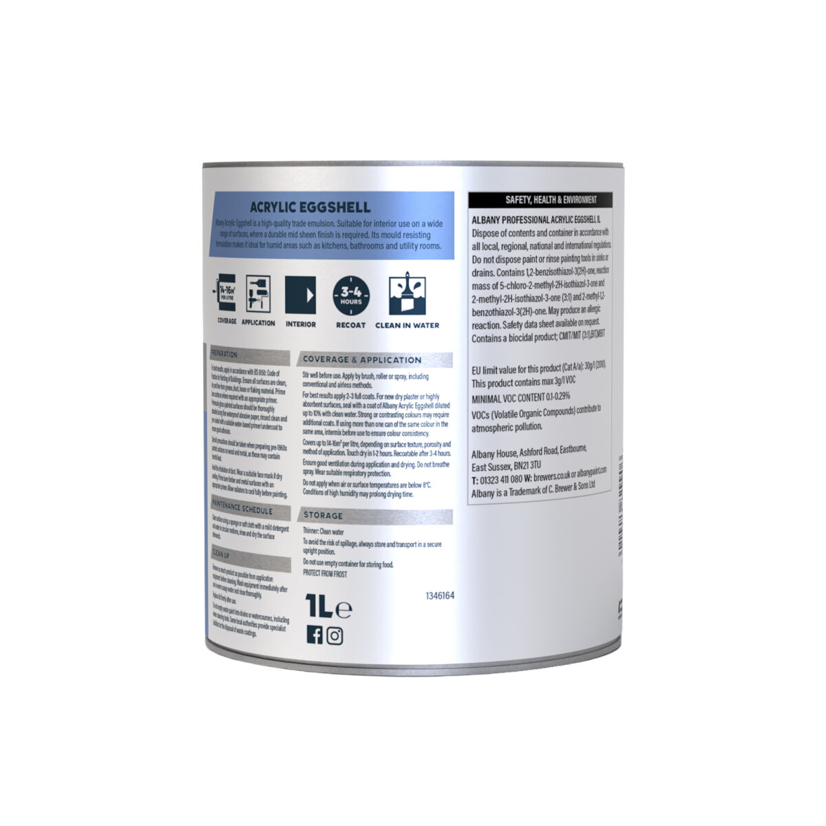 Albany Acrylic Eggshell 1L Back