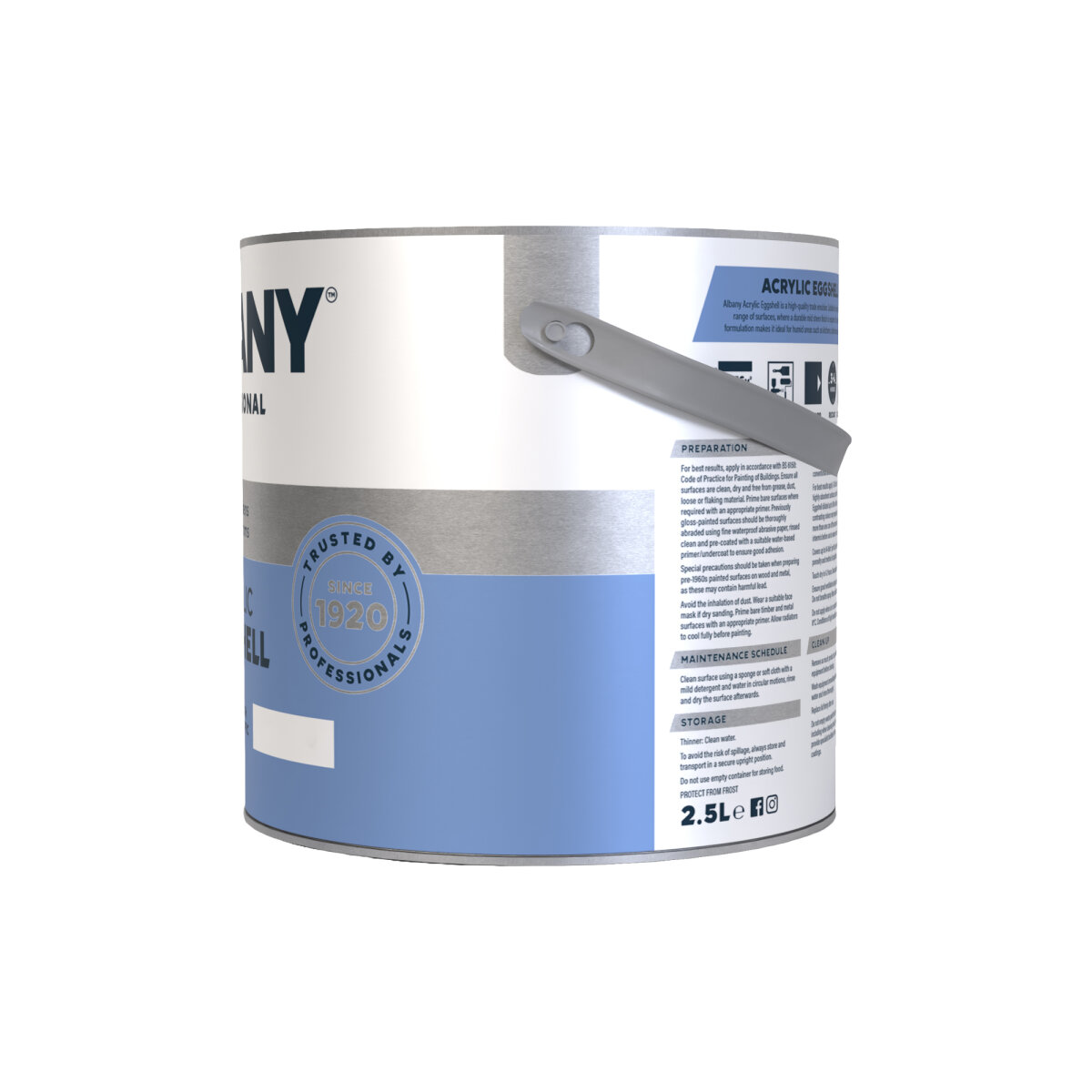 Albany Acrylic Eggshell 2.5L Side