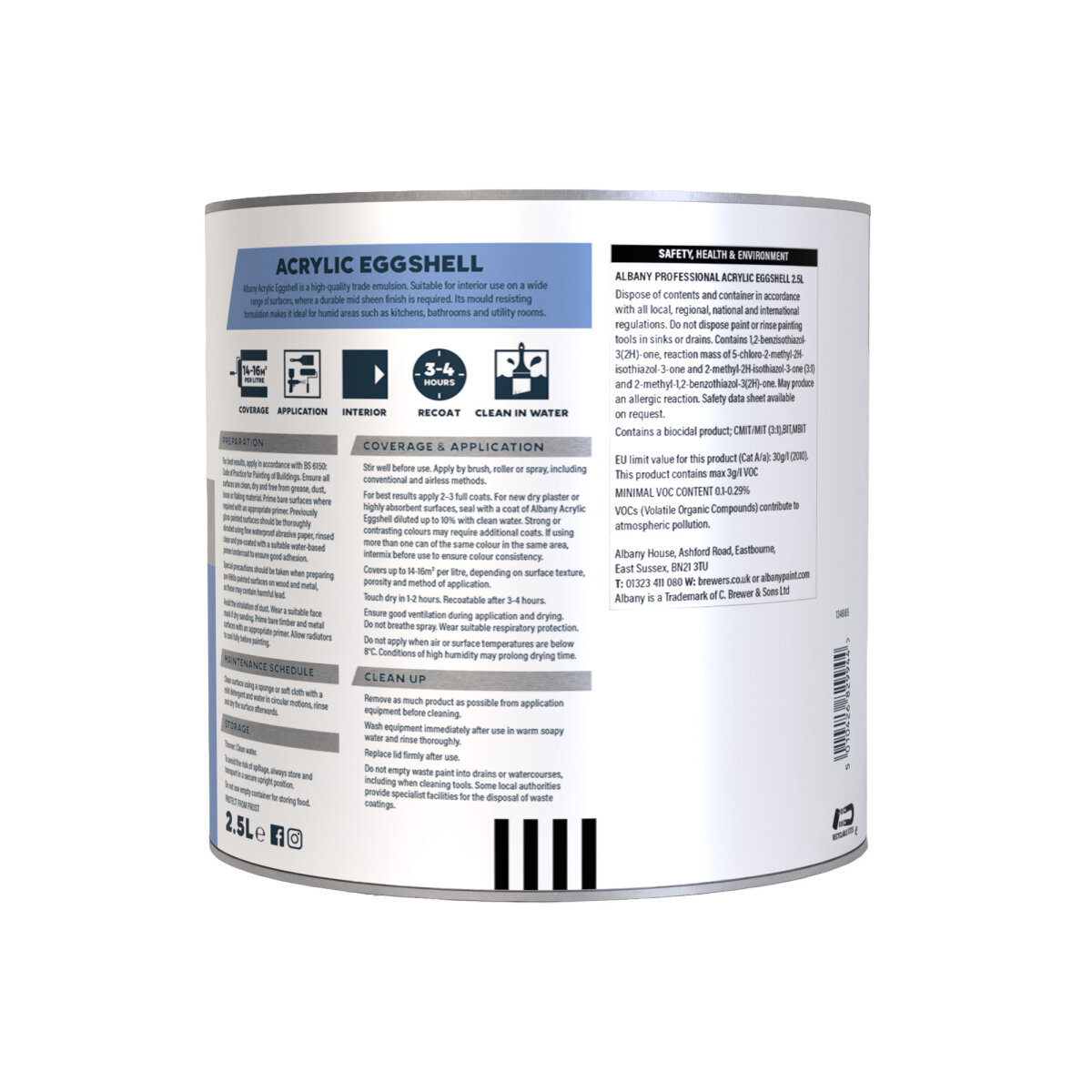 Albany Acrylic Eggshell 2.5L Back