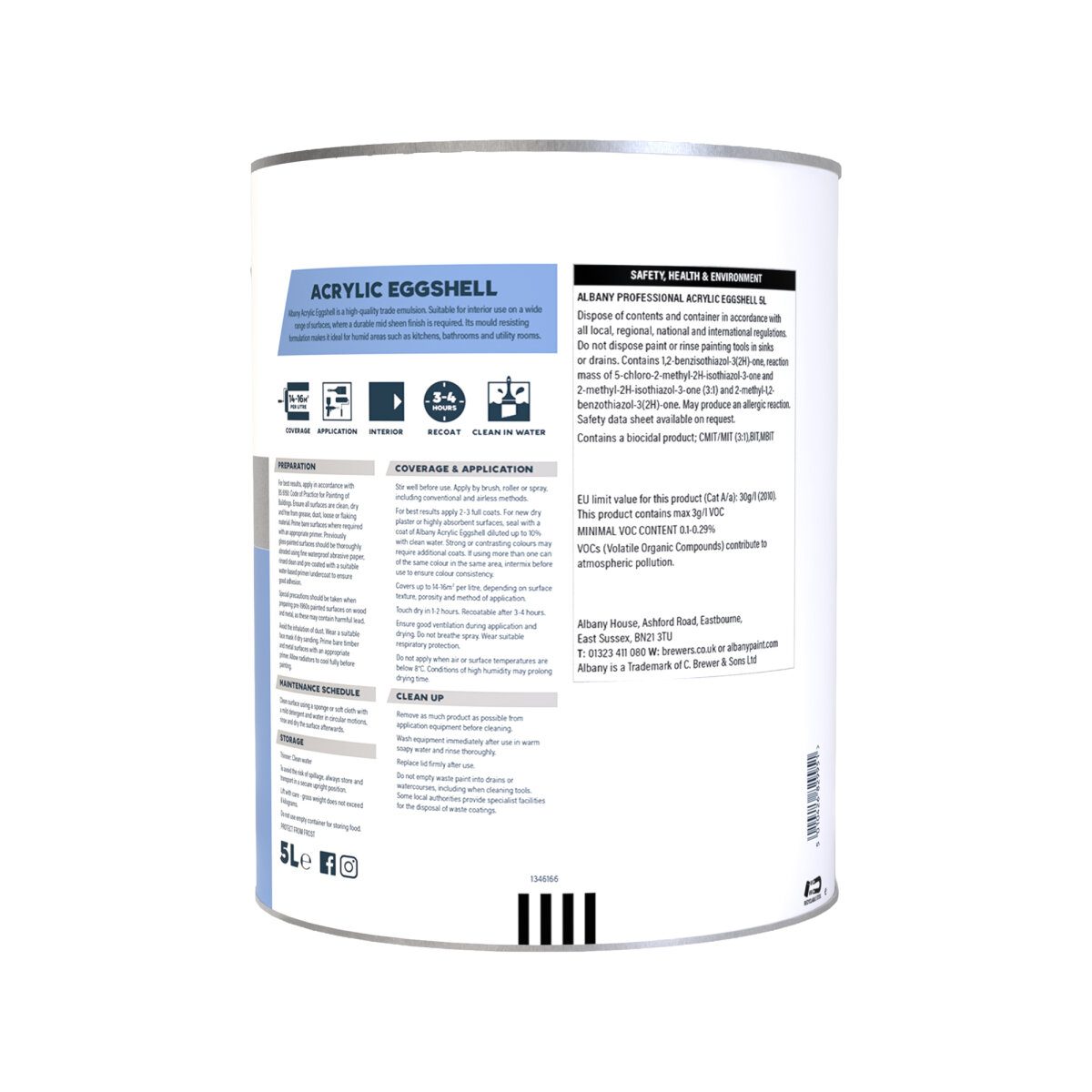 Albany Acrylic Eggshell 5L Side