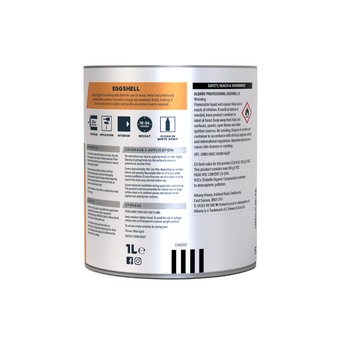 Albany Eggshell 1L Back