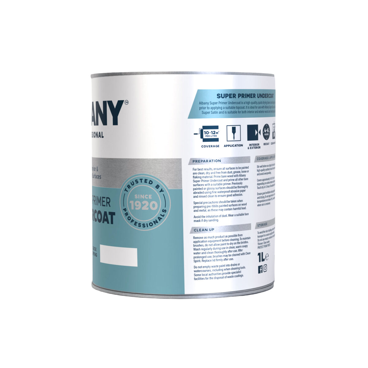 Albany Super Primer Undercoat 1L Side