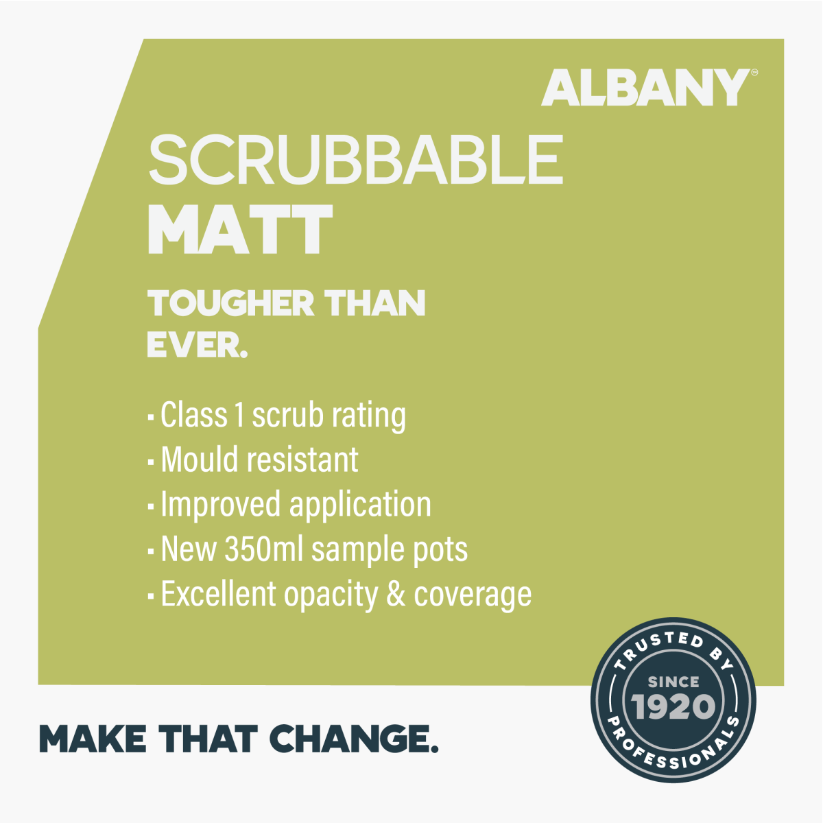 Albany Features & Benefits - Scrubbable Matt