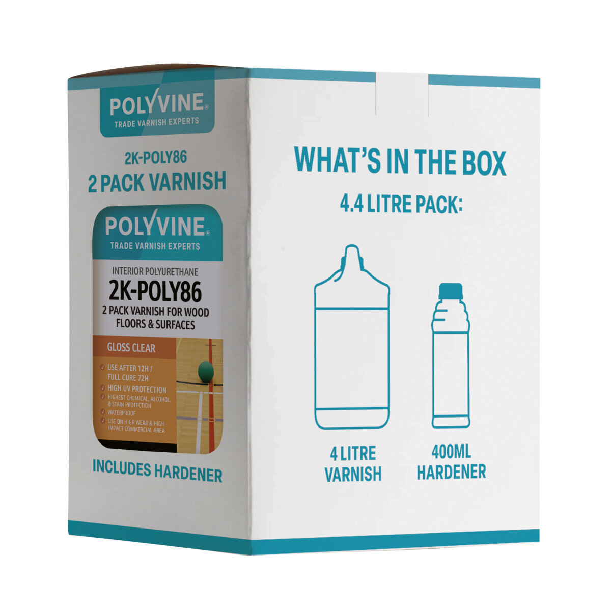 2K-POLY86 2 Pack Wood Varnish Gloss 4.4L (HC410805F)