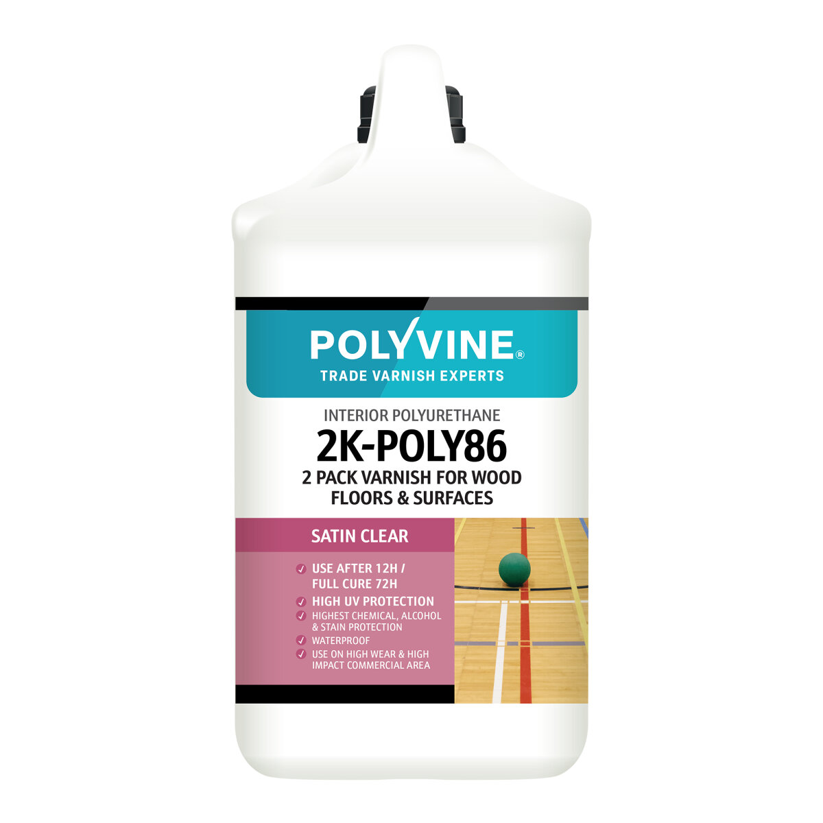 2K-POLY86 2 Pack Wood Varnish Satin 4.4L (HC410815F)